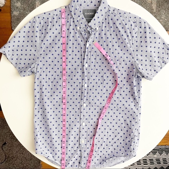 Bonobos Standard Fit Polka Dot Cotton Button Shirt Blue Men’s Size Small - Picture 3 of 7